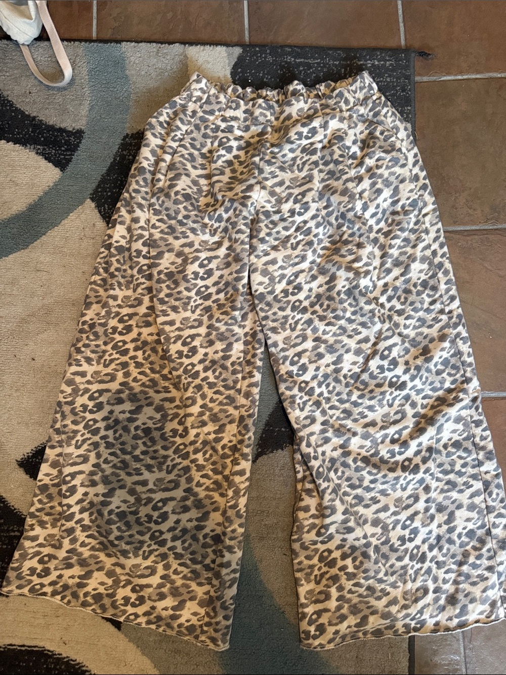 aerie Leopard Print Trouser Wide-Leg Pants